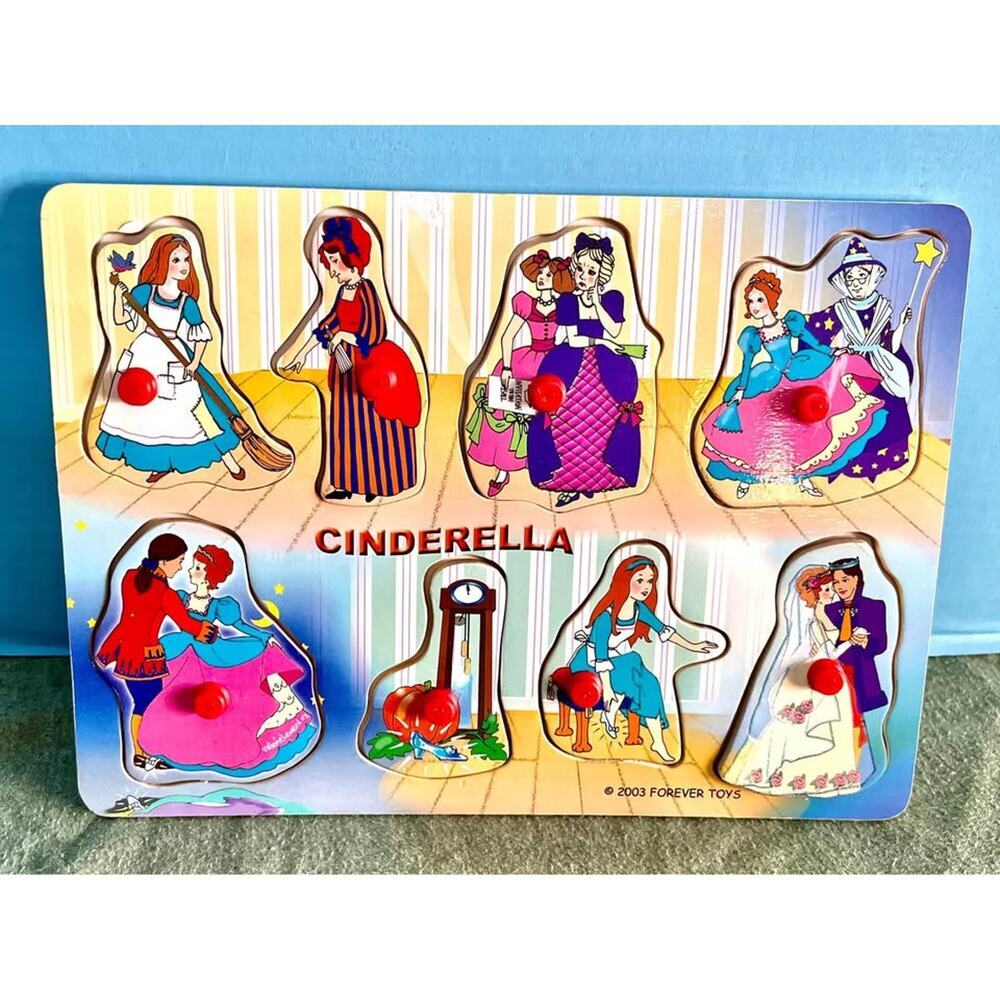 Cinderella wooden peg puzzle by Forever Toys 2003 princess
